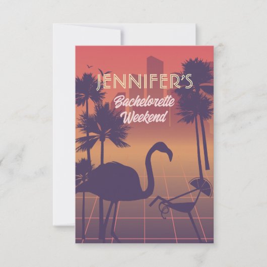 Voeg jouw tekst toe! Retro Bachelorette-uitnodigin Kaart (Voorkant)