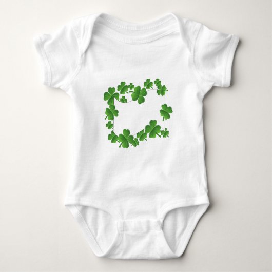 Voeg jouw tekst toe, shamrock design romper (Voorkant)