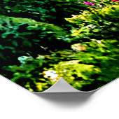 Voeg Jouw tekst toe, Weg met Rode Mauve Flowers Poster (Hoek)