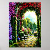 Voeg Jouw tekst toe, Weg met Rode Mauve Flowers Poster (Voorkant)