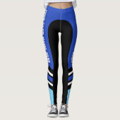 "Voeg Jouw tekst toe" , zijstreep Leggings (Voorkant)