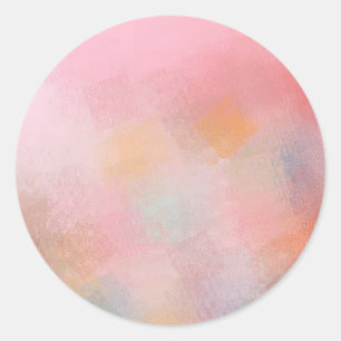 Voeg Jouw tekst Trendy Blank Sjabloon Roze Kleur Ronde Sticker