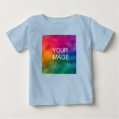 Voeg Jouw tekst Upload Photo Light Blue Fine Jerse (Voorkant)