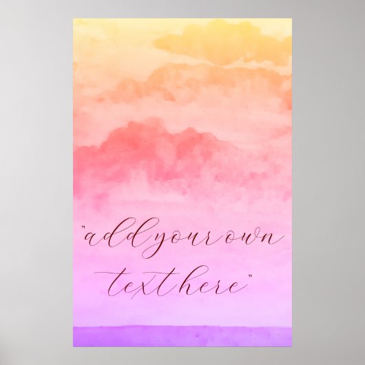 Voeg Jouw tekst Waterverf Holografie Landscaps toe Poster (Voorkant)