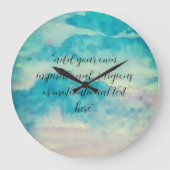 Voeg Jouw tekst Waterverf prachtige blauwe hemden  Grote Klok (Voorkant)