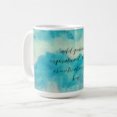 Voeg Jouw tekst Waterverf prachtige blauwe hemden Koffiemok (Voorkant links)