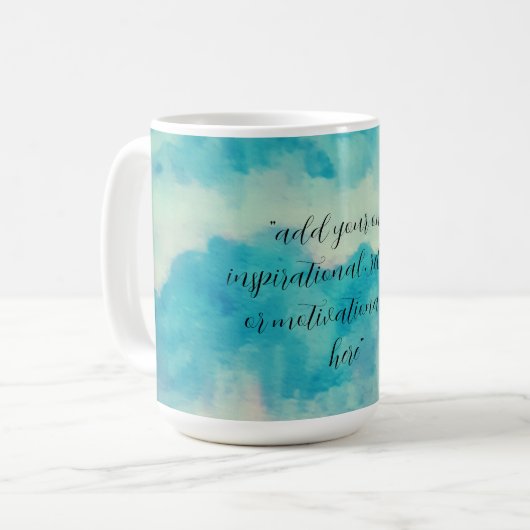 Voeg Jouw tekst Waterverf prachtige blauwe hemden Koffiemok (Voorkant links)