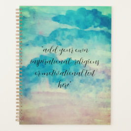 Voeg Jouw tekst Waterverf prachtige blauwe hemden  Planner