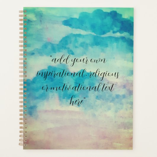 Voeg Jouw tekst Waterverf prachtige blauwe hemden Planner (Voorkant)