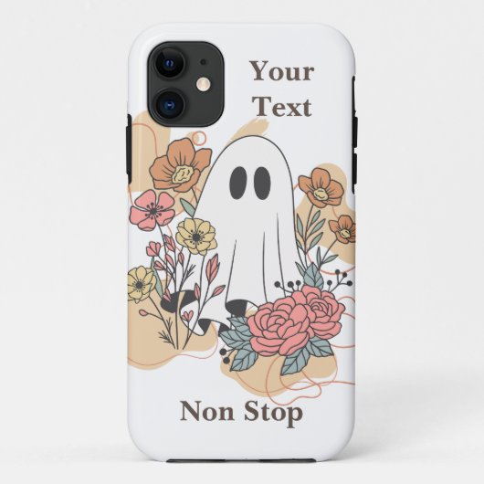 Voeg jouw tekst White ghost in de tuin Cartoon Case-Mate iPhone Case (Achterkant)