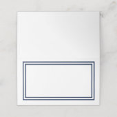 Voeg Jouw tekst White toe met dubbele Navy Blue Bo Plaatskaartje (Buitenkant ongevouwen)