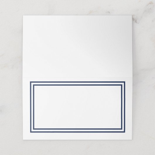 Voeg Jouw tekst White toe met dubbele Navy Blue Bo Plaatskaartje (Buitenkant ongevouwen)