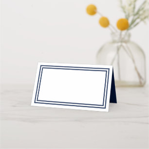 Voeg Jouw tekst White toe met dubbele Navy Blue Bo Plaatskaartje