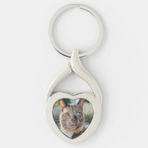 Voeg Kat Foto Aanpassen Toe Sleutelhanger