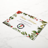 Voeg kerstmis toe aan Business Logo Company Gold Folie Feestdagenkaart (Gedraaid)