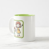 Voeg Kind's artwork Moederdag gepersonaliseerd toe Tweekleurige Koffiemok (Voorkant links)