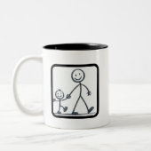 Voeg Kind's kunstwerk Vaderdag gepersonaliseerd to Tweekleurige Koffiemok (Links)