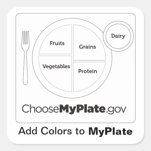 Voeg kleuren toe aan MyPlate White Sticker (Voorkant)