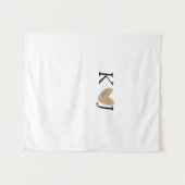 Voeg koppel naam letter trouw gouden hart glitters wandkleed (Voorkant (horizontaal))