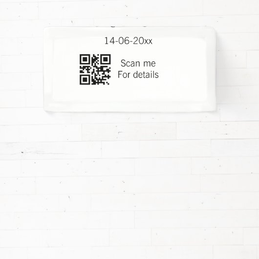 Voeg koppelnaam datum jaar Q R code hier bruiloft Spandoek (Insitu)