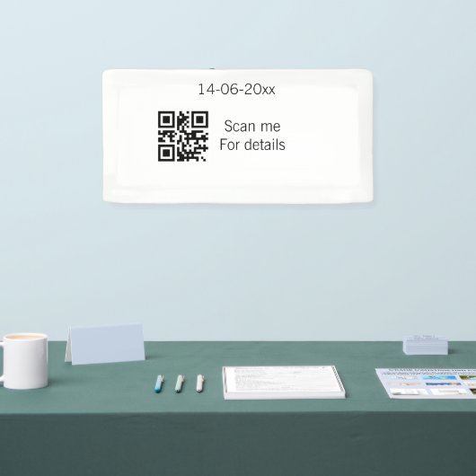 Voeg koppelnaam datum jaar Q R code hier bruiloft Spandoek (Beurs)