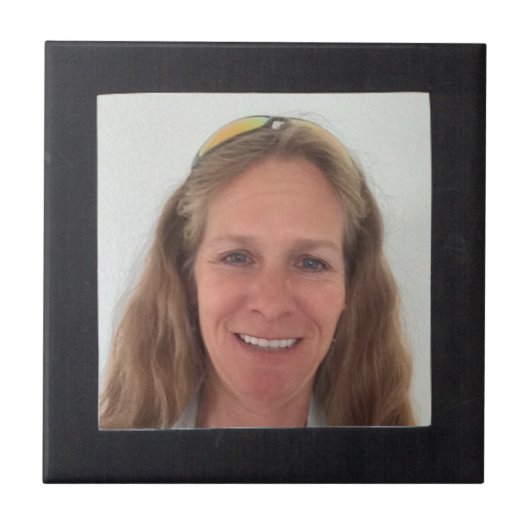 Voeg Lijst Foto zwart-vierkantje toe Tegeltje (Voorkant)