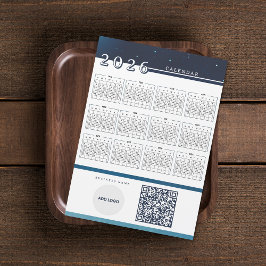Voeg Logo 2026 Kalender QR-code Magnetische Kaart