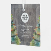 Voeg Logo aangepaste kerstbekabeling toe Glas Ornament (Voorkant links)