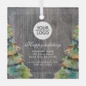 Voeg Logo aangepaste kerstbekabeling toe Glas Ornament (Voorkant)