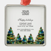 Voeg Logo Aangepaste tekst Kerstmis dennenboom pro Metalen Ornament (Voorkant)
