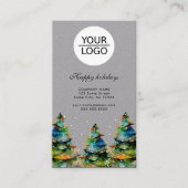 Voeg Logo Aangepaste tekst Kerstmis dennenboom pro Visitekaartje (Voorkant)