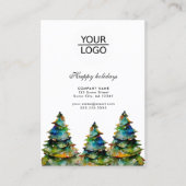 Voeg Logo Aangepaste tekst Kerstmis dennenboom pro Visitekaartje (Voorkant)