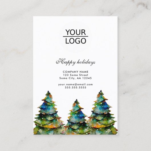 Voeg Logo Aangepaste tekst Kerstmis dennenboom pro Visitekaartje (Voorkant)