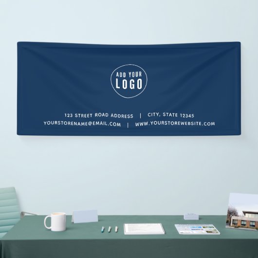 Voeg Logo Adres Website Aangepaste Kleur Bedrijf t Spandoek (Beurs)