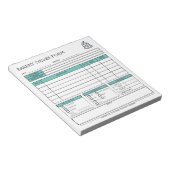 Voeg Logo Bakery Business Mint Green bestelformuli Notitieblok (Schuin)