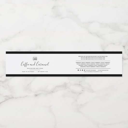 Voeg Logo bewerkbare kleuringrediënten productlabe Waterfles Etiket (Enkel label)