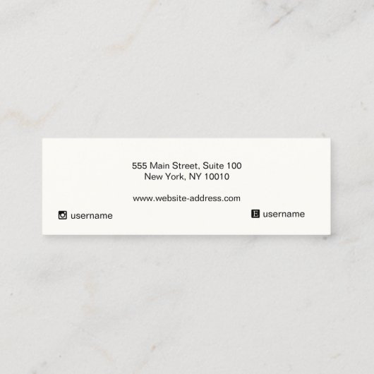 Voeg Logo Blush roze leder veroudering beeldscherm Mini Visitekaartje (Achterkant)