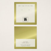 Voeg Logo Brass Faux Metallic Earring Display Kaar Vierkante Visitekaartjes (Voorkant /achterkant)