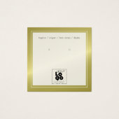 Voeg Logo Brass Faux Metallic Earring Display Kaar Vierkante Visitekaartjes (Voorkant)