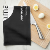 Voeg Logo Business Chic Black Minimal toe Theedoek (Quarter Fold)