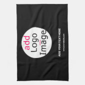 Voeg Logo Business Chic Black Minimal toe Theedoek (Verticaal)