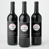 Voeg Logo Business Chic  zwart merk toe Wijn Etiket (Flessen)