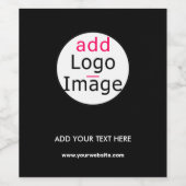 Voeg Logo Business Chic  zwart merk toe Wijn Etiket (Enkel label)