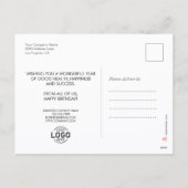 Voeg Logo Business Fun Doodle Silver Happy Birthda Feestdagenkaart (Achterkant)