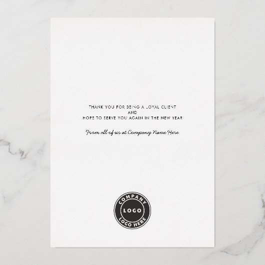 Voeg Logo Business Palm Tree Gold toe Folie Feestdagenkaart (Achterkant)