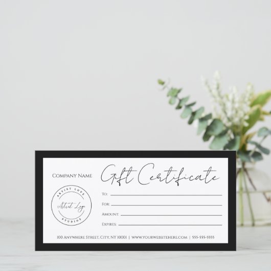 Voeg Logo Cadeaubon Sjabloon  toe (Staand voorkant)