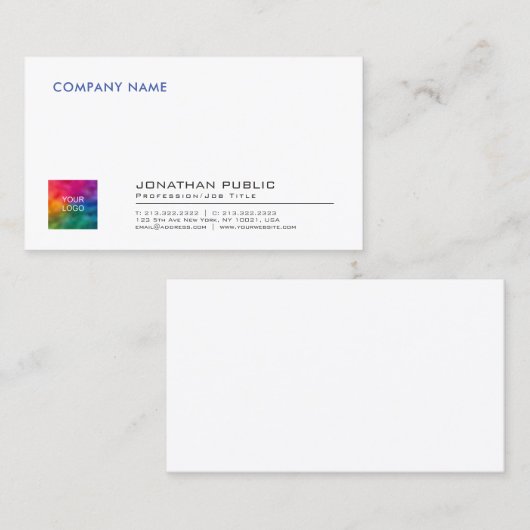 Voeg Logo Creëer toe Uw Eenvoudige BedrijfsSjabloo Visitekaartje (Voorkant / Achterkant)