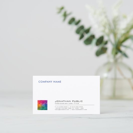 Voeg Logo Creëer toe Uw Eenvoudige BedrijfsSjabloo Visitekaartje (Staand voorkant)