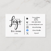 voeg logo Custom BUSINESS LOGO en sociale media to Visitekaartje (Voorkant)