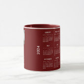 Voeg Logo Custom Text Company Photo 2024 Calendar Mok (Midden)